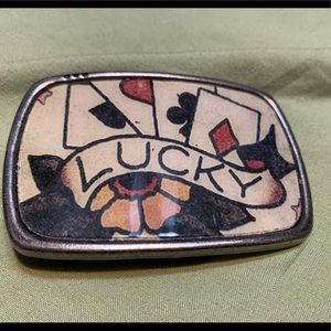 "Lucky" belt buckle